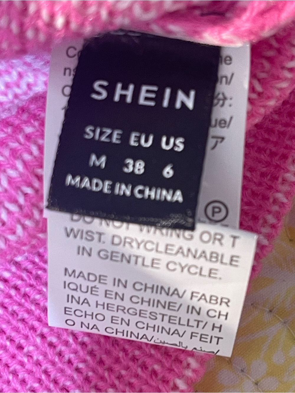SHEIN Pink and White Checkered Crewneck Sweater NWOT Size M - Picture 9 of 9